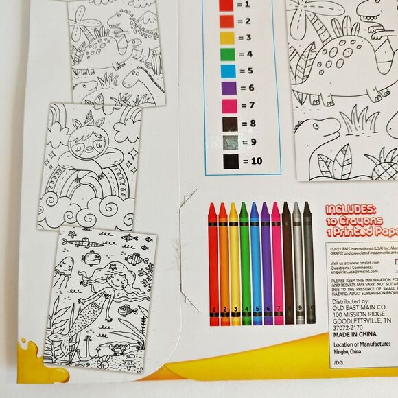 Grafix Crayon By Number 1 Printed Sheet 10 Crayons Learning Play Age 6+ Craft - Picture 5 of 11